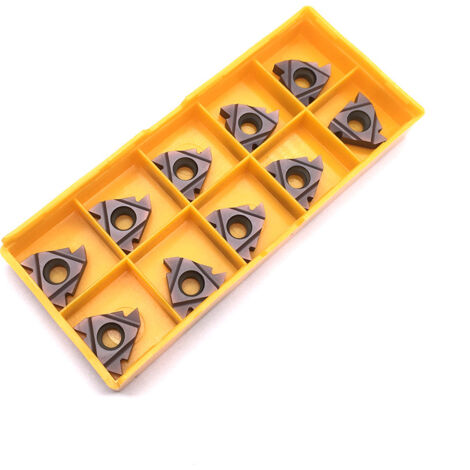 Lot de 10 inserts en carbure 16IR AG60 VP15TF - Outils de tournage CNC avec boîte de rangement pour semi-finition et finition en acier