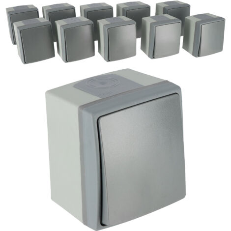 Lot de 10 interrupteurs à bouton poussoir étanche - protection IP55 - 23w07