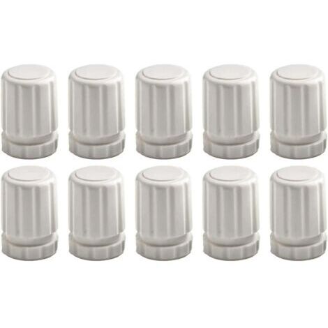 Lot de 10 interrupteurs à main pour collecteur de chauffage au sol, M30 x 1,5, bouton de valve de radiateur en plastique ABS, accessoire de vanne de contrôle de température, blanc