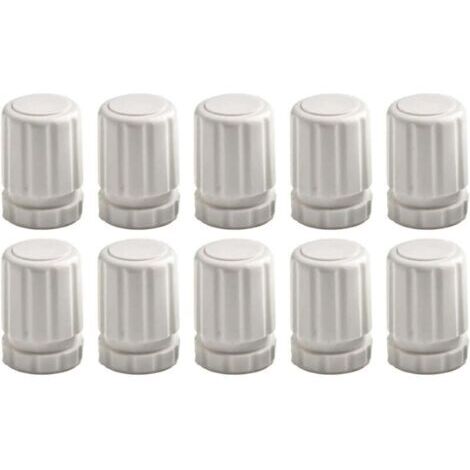 Lot de 10 interrupteurs de volant manuels en ABS blanc pour collecteur de chauffage au sol, couvercles de valve de radiateur M30 x 1,5, boutons de contrôle de température pour radiateurs et