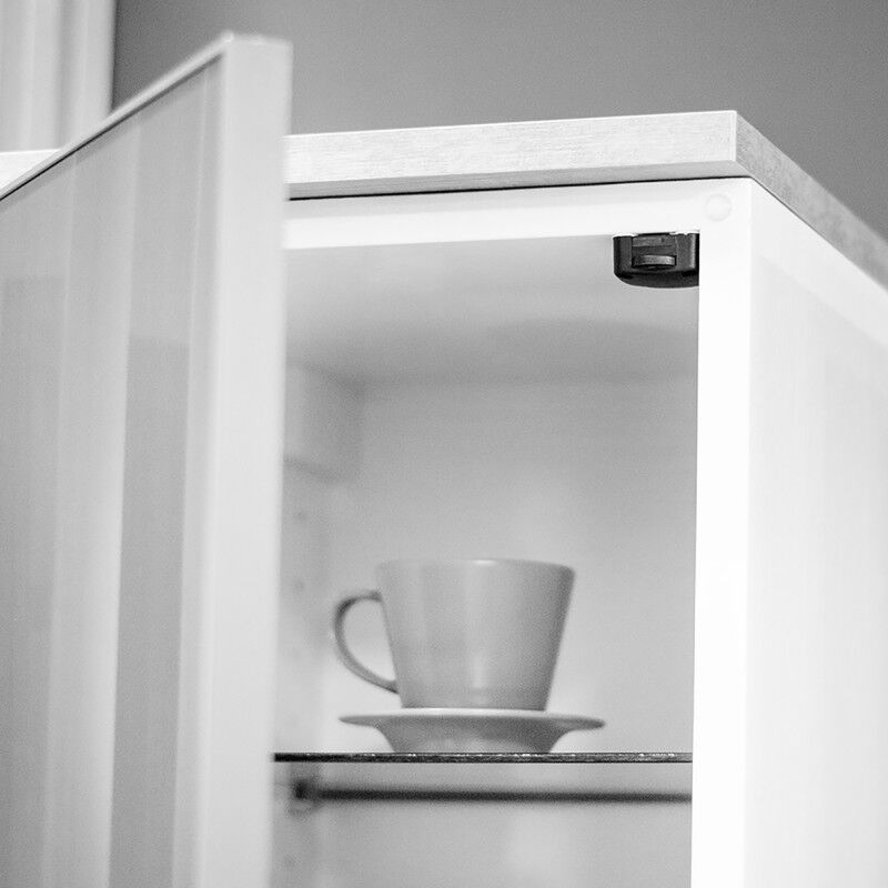 Emuca - 5070915 Lot de 10 interrupteurs à actionner lors de l ouverture ou de la fermeture d une porte de placard, Plastique, Bla