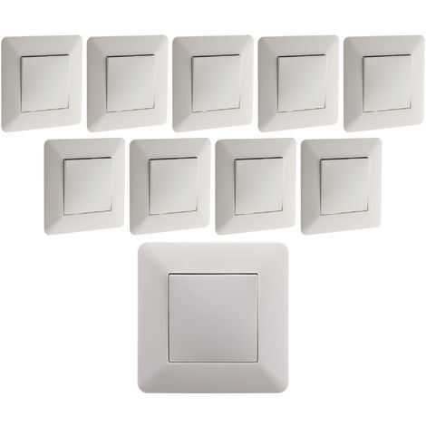 ZENITECH Lot de 10 interrupteurs Va & Vient 10A Blanc - Artezo