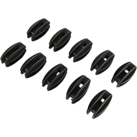 Lot de 10 isolateurs pour clôture électrique. Poteaux d'angle. Résistants aux intempéries et à la pluie. Noirs.