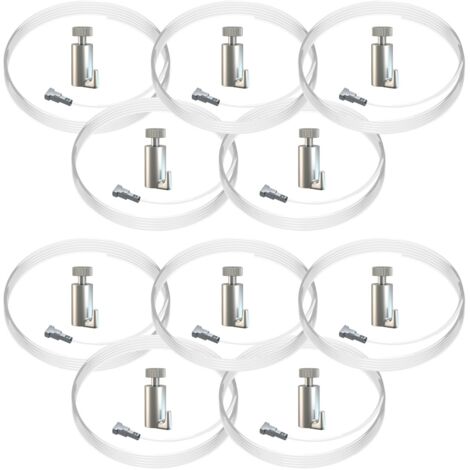 Lot de 10 kits de fixation câble perlon Twister et crochet autobloquant Classic : charge 15 kg - Artiteq - 0.5