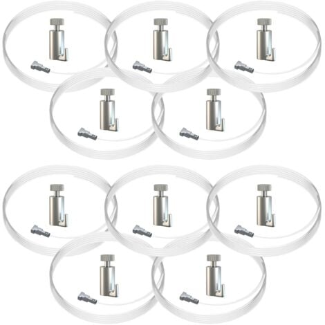 Lot de 10 kits de fixation câble perlon Twister et crochet autobloquant Classic : charge 15 kg - Artiteq - 0.5