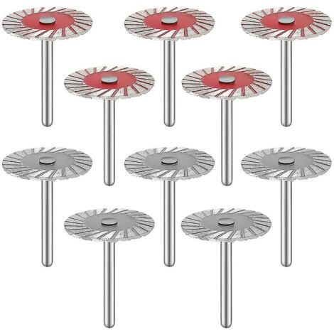 Lot de 10 lames de 40 mm pour la sculpture sur pierre, mini lames de scie diamantées turbo pour gravure, disque de coupe pour métal (résistant à l'usure)