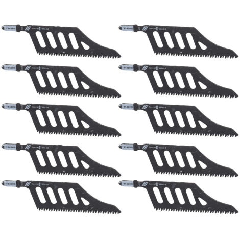 Lot de 10 lames de scie sauteuse à angle droit (90°) pour bois, plastique et panneaux de fibres