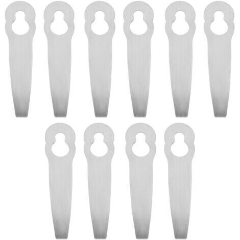 Lot de 10 lames métalliques pour tondeuse à gazon – Longueur 8,4 cm – Compatible Polycut 2 2, FSA 45 – Remplacement pièces OEM 40080071000