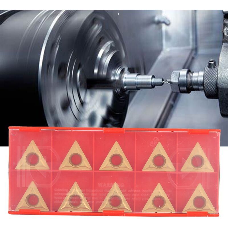 Ineasicer - Lot de 10 lames triangulaires en carbure de tungstène pour tournage cnc, adaptées à l'usinage semi-fini et brut