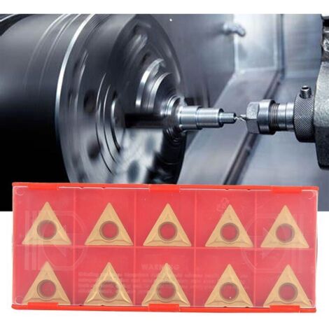 Lot de 10 lames triangulaires en carbure de tungstène pour tournage CNC, adaptées à l'usinage semi-fini et brut