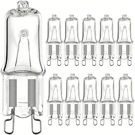 Lot de 10 lampes halogènes G9/lampes de protection incendie 25W/28W/40W, 230V – lumière blanc chaud – halogène haute performance 25W