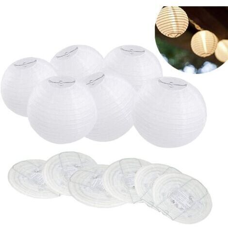 Lot de 10 Lanterne en Papier Blanc 30 cm