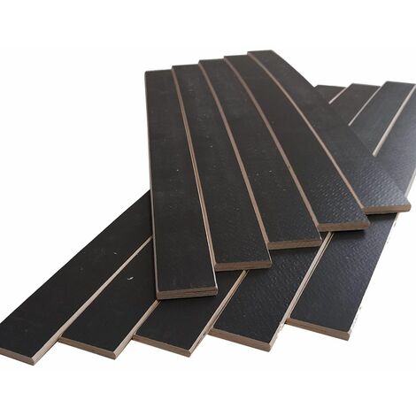 Lot de 10 lattes grises pour sommier et lit 680x48x8 mm Bois hêtre durable - 7 plis Remplacement - Rechange - Renfort pour sommier / bz / clic clac / canapé