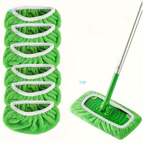 Lot de 10 lingettes de nettoyage, tampons en microfibre corail vert –