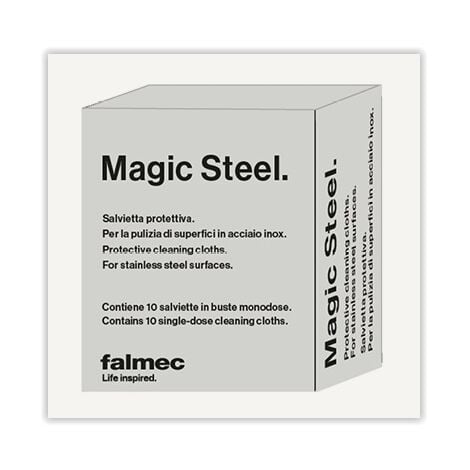 Lot de 10 lingettes nettoyantes pour inox Magic Steel 115997 Falmec