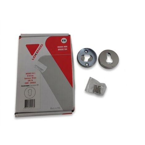 [Lot de 10] - LOKENDO - Rosace de fonction Clé I - Inox Brossé 304 - Haute résistance corrosion - Voir photos