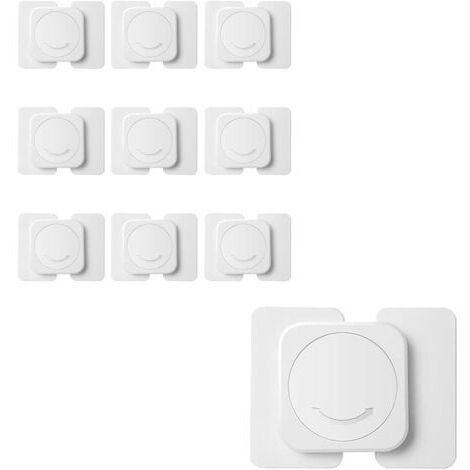 Lot de 10 loquets de sécurité pour Portes de Placard, tiroirs, armoires, réfrigérateurs, Toilettes – Butées de Porte réglables et verrous de sécurité en Blanc pour Un Usage Domestique