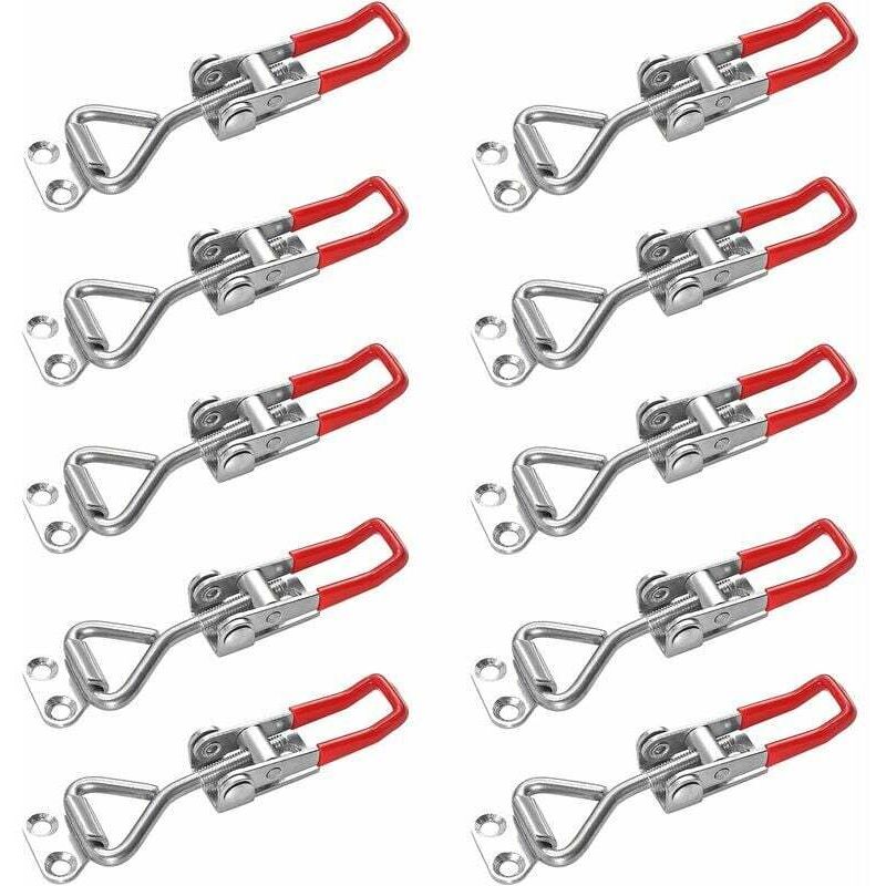 Lot de 10 loquets, loquet de boîte, loquet à levier, capacité de maintien, loquet de porte, attache d'angle, petit bouton de loquet à levier à