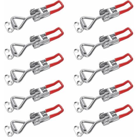 Lot de 10 loquets, loquet de boîte, loquet à levier, capacité de maintien, loquet de porte, attache d'angle, petit bouton de loquet à levier à bascule pour boîtes, placard, porte, valise