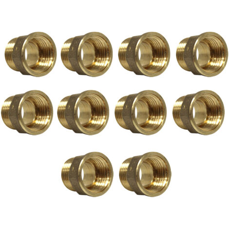 Lot de 10 Mamelon Laiton Egal Mâle/Femelle 1/2" (15/21) - Arcanaute