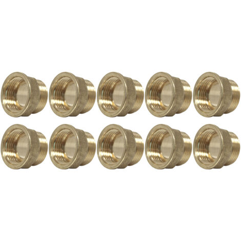 Lot de 10 Mamelons Laiton Egal Mâle/Femelle 3/4" (20/27) - Arcanaute