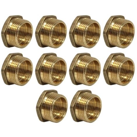 Lot de 10 Mamelons Laiton Réduit Mâle/Femelle 3/4"-1/2" (20/27-15/21) - Arcanaute