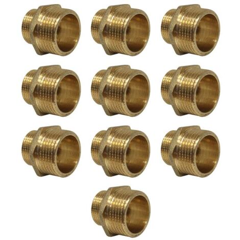 Lot de 10 Mamelons Laiton Réduit mâle/mâle 1"-3/4" (26/34-20/27) - Arcanaute