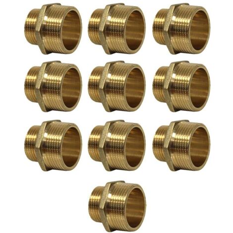 Lot de 10 Mamelons Laiton Réduit mâle/mâle 1"1/4-1" (33/42-26/34) - Arcanaute
