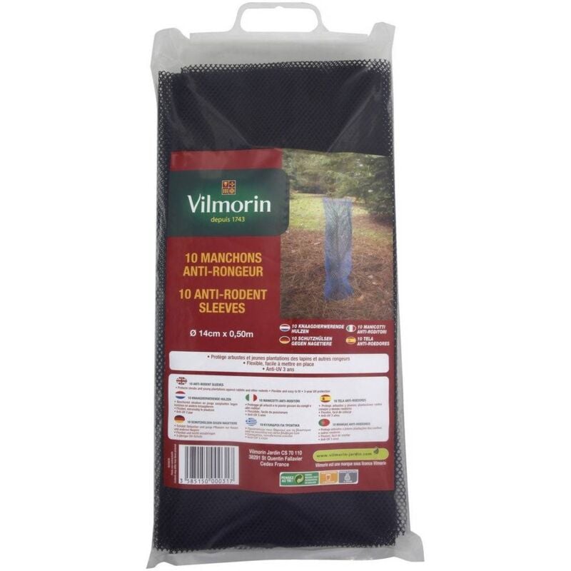 Lot de 10 Manchons Anti-Rongeur Polyéthylène Hauteur 0,50 m x diam 14 cm