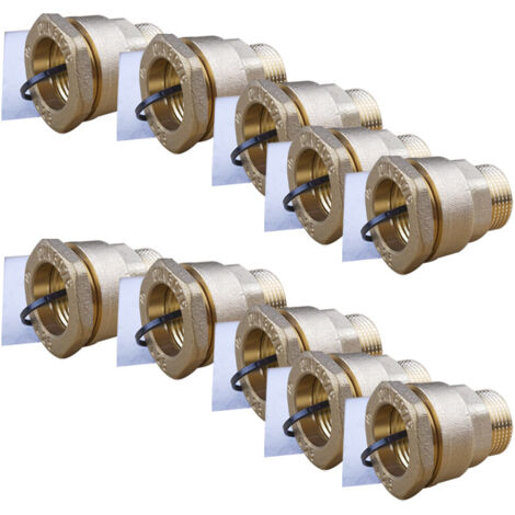 Lot de 10 Manchons laiton droit PEHD Ø25 Mâle 3/4" (20/27) - ACS 16 Bar - Arco