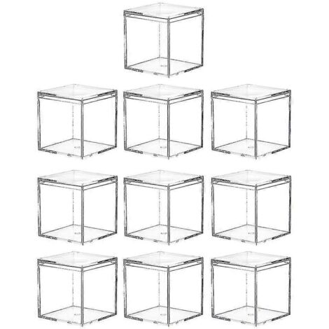 Lot de 10 mini boîtes cadeaux en plastique pour bonbons, biscuits et friandises de Noël.
