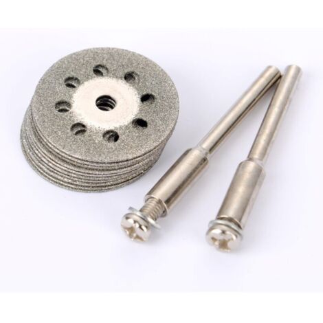 Lot de 10 mini-disques à tronçonner perforés 22 mm, diamant, disques à découper, tiges Ann Arbor