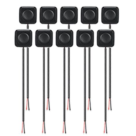 Lot de 10 mini-interrupteurs momentanés marche/arrêt à bouton-poussoir 12 V/24 V, montage en surface.