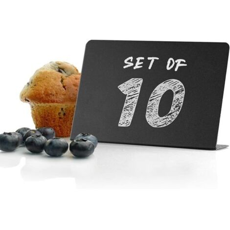 Lot de 10 mini panneaux de tableau rustiques – pour urs à craie liquide et craie – Petits panneaux de message en (G)
