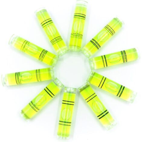Lot de 10 mini Plastique cylindrique Petite Niveau à bulle,mini inclinomètres de haute précision(6x15mm)