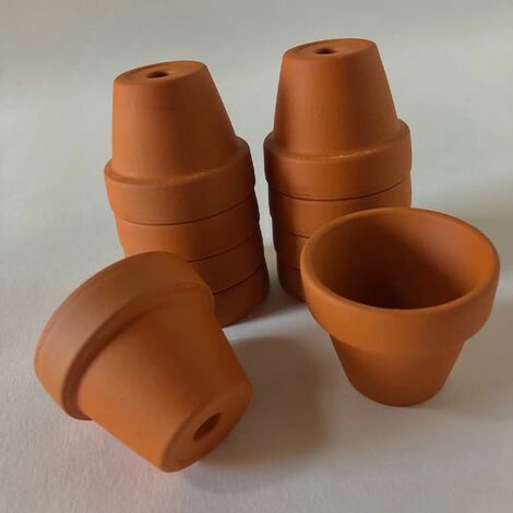 Lot de 10 mini-pots en terre cuite H. 4 cm – Pour semis en serre – Matériau durable – Adaptés à la culture de plantes délicates – Prêt À Jardiner
