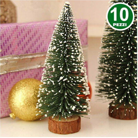 Lot De 10 Mini Sapins De Noël Enneigés 12cm Décorations Décorations De Noël
