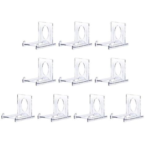 Lot de 10 mini supports à assiettes en acrylique, chevalets multifonctionnels pour assiettes, présentoirs