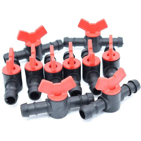 Lot de 10 mini vannes cannelées 16x16 pour micro irrigation