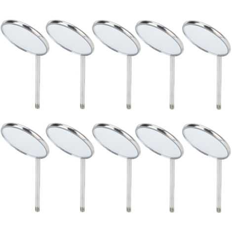 Lot de 10 miroirs d'inspection dentaire de type 5 en acier inoxydable transparent pour l'observation et les soins buccaux.