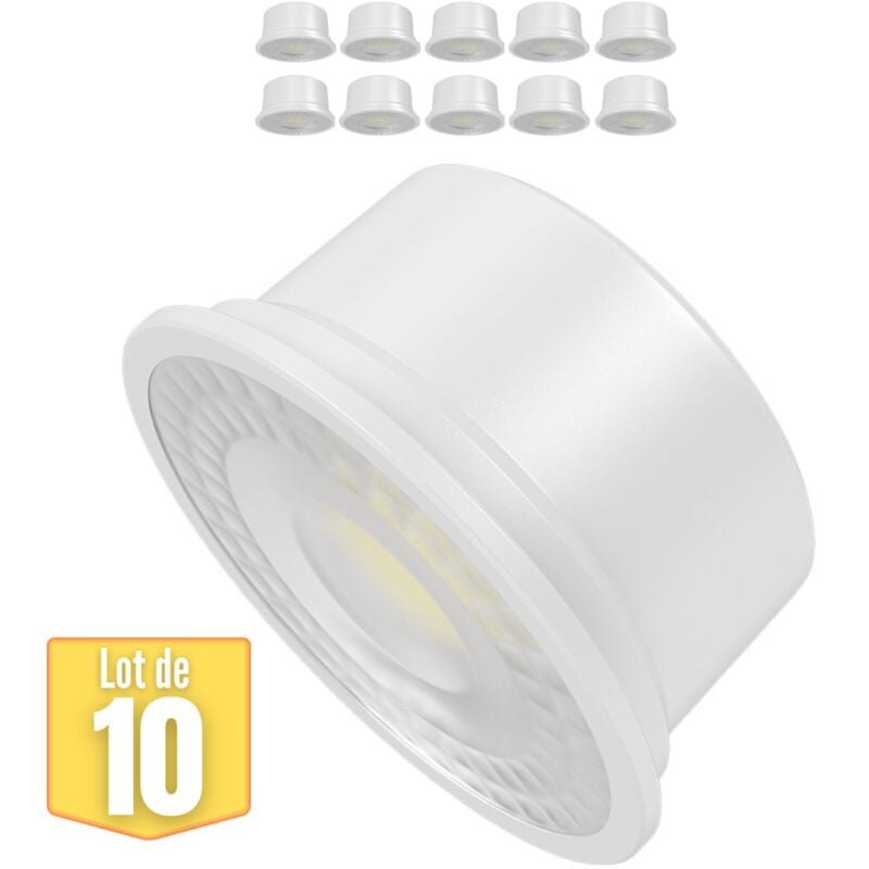 Braytron - Lot de 10 Modules led 5W pour spots encastrables GU10, MR16, 6500K, 380lm, 38°
