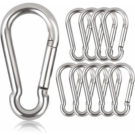 130 Pièces Mousqueton Porte Cléf(65 Mousqueton Pivotant + 65 Anneaux de