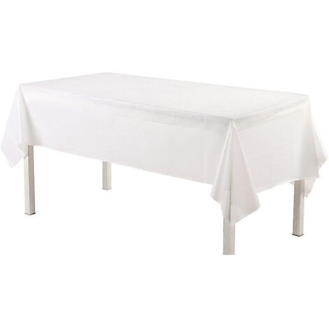 lot De 10 Nappes De Couleur Unie (blanc 137274cm) Pour Tables Rectangulaires Nappes Jetables En Plastique Blanc Pour Les Ftes D'anniversaire, Mar