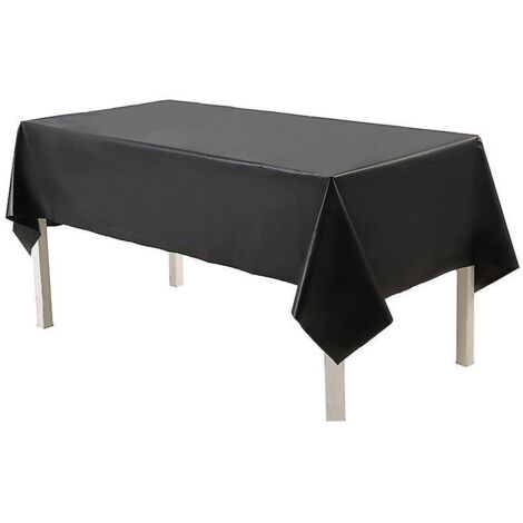 lot De 10 Nappes De Couleur Unie (noir 137274cm) Pour Tables Rectangulaires Nappes Jetables En Plastique Blanc Pour Ftes D'anniversaire, Mariages