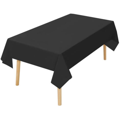 Lot de 10 Nappes Jetables noir 137 x 183 cm en PEVA Imperméable pour Fête, Anniversaire, Mariage, Baby Shower