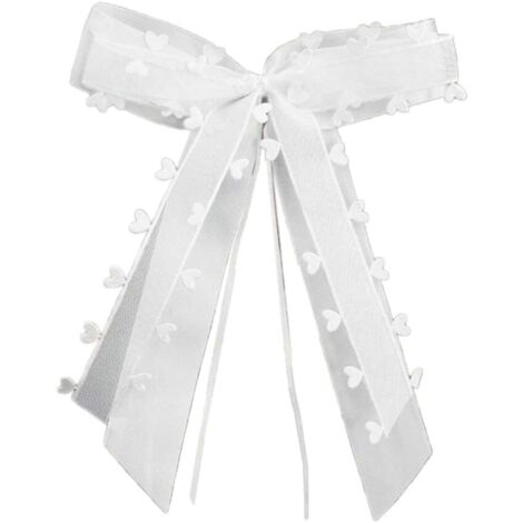 Lot de 10 nœuds décoratifs pour voiture de mariage (blanc)