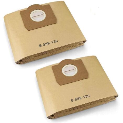 Lot de 10 nouveaux sacs pour aspirateur compatibles avec les sacs filtrants Karcher 6.959-130.0 A 2201/2204/2504-AquaForge