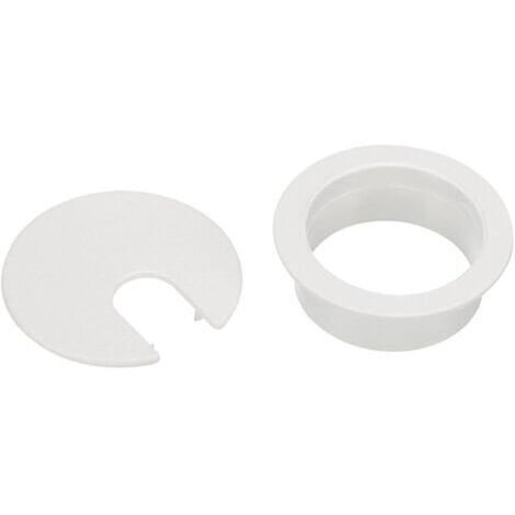 Lot de 10 œillets de Bureau, 35mm Passe-câble de Bureau Passe-câble de Bureau, Solution Idéale pour Le Bureau et la Maison Câble de Table, avec Scie Cloche (Blanc, 35mm)