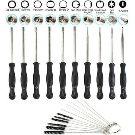 Lot de 10 Outil de réglage de carburateur avec brosse de nettoyage Aiguille de carburateur pour moteur 2 Cycle Petite courantes Echo Stihl Poulan Husqvarna MTD Ryobi Homelite tondeuse Weed Eater
