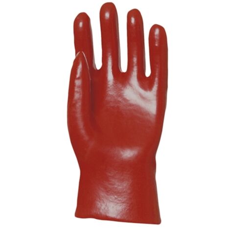 Lot de 10 paires de gants Manutention PVC rouge enduit standard - 27 cm Taille 10